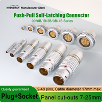 Connecteur métallique auto-bloquant Push-Pull compatible Lemo, série FGG EGG 00B/0B/1B/2B/3B/4B, 2 à 48 broches