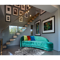 Kit d'escalier flottant moderne en forme de U pour villa pour installation d'escaliers flottants