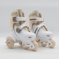 Patins à roulettes en ligne pour enfants débutants, taille réglable, coque en PE, maille en velours, cadre en PP, frein en PVC, roues arrière lumineuses