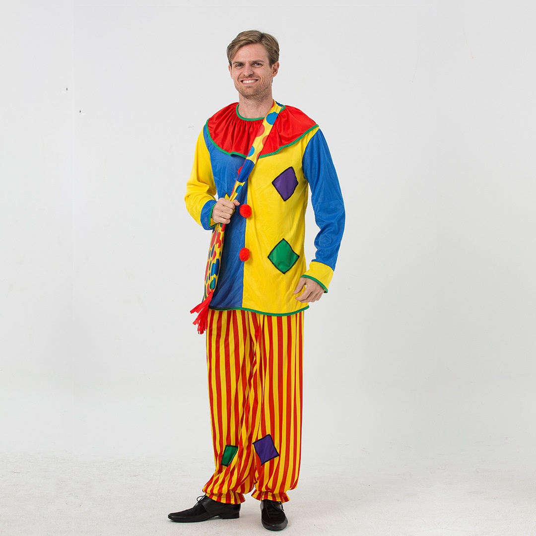 Adult Unisex Polyester Circus Clown Costume Colorful Suit Halloween Party  Joker Role Play| Alibaba.com
