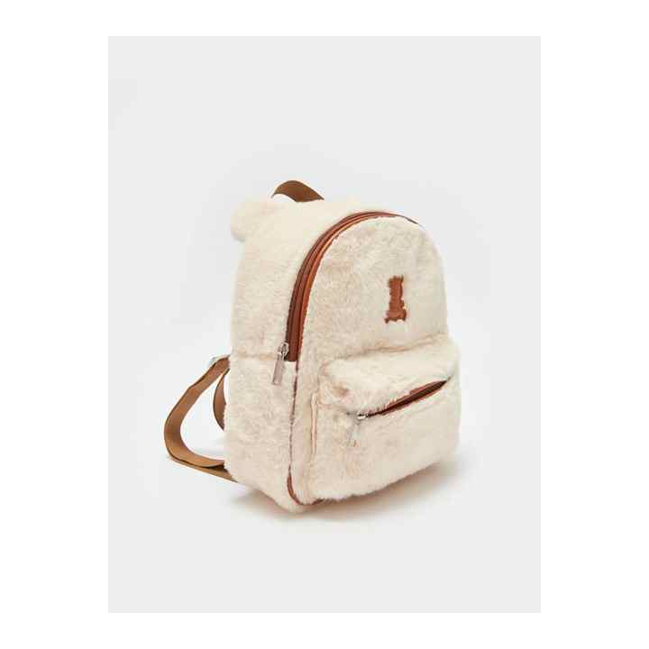 LCW ACCESSORIES Embroidered Plush Girl's Backpack