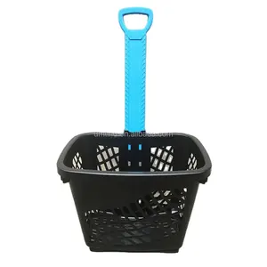 Beliebte Supermarkt Kunststoff One Handle Rolling Basket Einkaufs korb