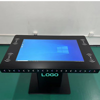 Mesa Táctil Interactiva de 32 Pulgadas con Soporte de Piso, Pantalla LCD Inteligente Multitáctil con Conexión Inalámbrica para Uso Comercial en Restaurantes y Comercios