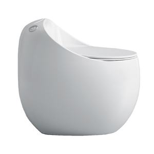 Inodoro de cerámica de fábrica, inodoro sifónico con forma de huevo, artículos sanitarios, sifón montado en el suelo de porcelana, inodoros de una pieza - Product Image 4