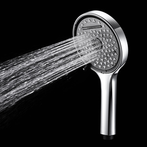 رأس دش نحاسي 4 في 1 لوحة مستديرة كبيرة بلاستيكية ABS ضغط عالي فضي للحمام GEE-N - Product Image 4