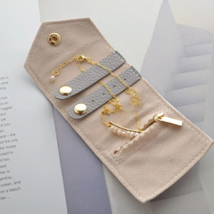 Soft and portable multi-functional jewelry <b>roll</b> <b>bag</b> made of Japanese and Korean style PU leather, suitable for storing - Product Image 4
