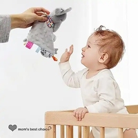 Couverture de confort pour bébé, couverture douce pour nouveau-né avec étiquettes, couverture douce en forme d'éléphant, jouet de sommeil pour bébé avec étiquettes