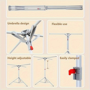 حامل ثلاثي القوائم معدني محمول قابل للطي للملابس الداخلية قابل للتعديل مع ملابس قابلة للتعديل - Product Image 3