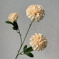L-298 Vente en gros de fleurs artificielles Dahlia multi-têtes, chrysanthème en soie bleu, fleur artificielle à tige unique pour la décoration de mariage