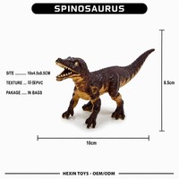 Jouet dinosaure Carnotaurus en PVC rouge et gris, 11x4.5x10cm, modèle d'apprentissage du dinosaure, accessoire de bureau pour enfants, garçons et filles, éducatif