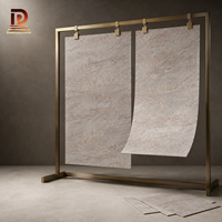 Revêtement mural flexible en pierre imitation travertin beige crème 600x1200mm pour l'intérieur des villas et les murs de réception, panneau MCM