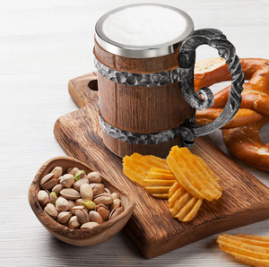 Tasse médiévale en bois WJA27 Jarra Cervecera Retro <span class=keywords><strong>Viking</strong></span> Tasse antique à boire Tasse en résine d'acier inoxydable personnalisable - Product Image 3