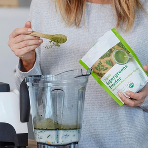 ผงซูเปอร์กรีนออร์แกนิก แบรนด์ส่วนตัว สารต้านอนุมูลอิสระจากพืช ซูเปอร์ฟู้ดเพื่อความงาม ผงสีเขียว 8.7 กรัมต่อหนึ่งหน่วยบริโภค บรรจุ 250 กรัมต่อกล่อง - Product Image 5