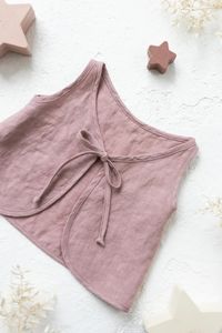 Tenues décontractées pour filles en bas âge, été, 100% coton, mignonnes, avec un nœud au dos, ensemble de chemisier et de jupe en mousseline respirante - Product Image 3