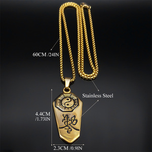 Nuevo Collar Talismán de Acero Inoxidable con Colgante <span class=keywords><strong>Bagua</strong></span> de Cinco Tiempos, Amuleto de Protección y Transporte, Joyería - Product Image 4