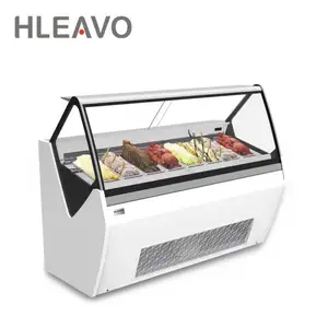 カウンター冷蔵庫安価な価格カーブガラスアイスクリームフリーザー