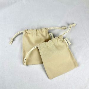 High Quality Cotton Gift Jewelry Packaging Bag Eco-Friendly Storage Bag Customized Small Cotton <b>Drawstring</b> <b>Pouch</b> Bag - Product Image 4