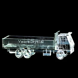 Modelo de tráfego elegante oem modelo de caminhão de cristal de vidro personalizado para coleção de arte