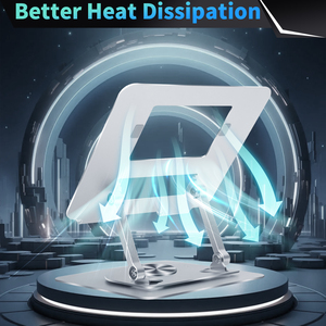 Xoay máy tính xách tay đứng với 360 xoay cơ sở điều chỉnh chiều cao & góc có thể gập lại Ergonomic Riser Hợp kim nhôm kim loại cho bàn sử dụng - Product Image 4