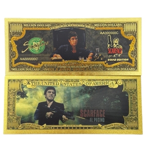 Billet de banque <span class=keywords><strong>Scar</strong></span> <span class=keywords><strong>Face</strong></span> d'Amérique 2026 plaqué or noir 24 carats pour cadeaux - Product Image 1