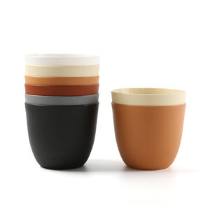 YICAI 5,5 "de plástico blanco plantadores interior conjunto de 5 macetas de flores decorativas modernas jardinería olla con drenaje y platillo - Product Image 6