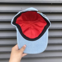 Chapeaux de créateur en soie denim brodée sur mesure avec logo personnalisé Fabricants de casquettes de papa en satin doublé baseball