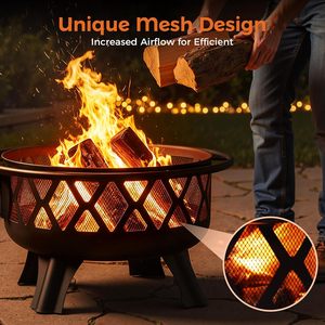 <b>Portable</b> <b>Fire</b> <b>Pits</b> for Outside Wood Burning with Lid & Poker BBQ Firepits for Patio Party Mail Order Packing - Product Image 4