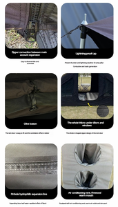 Tente de camping gonflable quatre saisons avec design ventilé, protection contre les orages, imperméabilisation 3000 mm, tente pneumatique avec auvent - Product Image 6