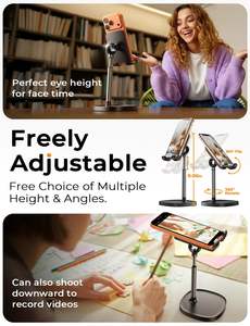 LISEN New Foldable Cellphone <strong>Holder</strong> Telescopic Mobile <strong>Stand</strong> Height Adjustable Mount for Bedside Table Zoom Meeting Conference - Product Image 4