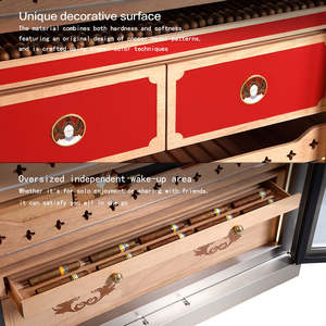 Raching - Double portes DD650C Cave à cigares électrique <span class=keywords><strong>en</strong></span> acier inoxydable pouvant contenir 3000 cigares 16 étagères + 2 tiroirs - Product Image 5