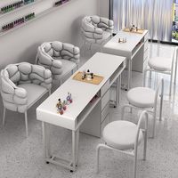 Spécial gris personnalisable simple double trois places table à ongles table à ongles avec prise meubles de salon dépoussiéreur lumière