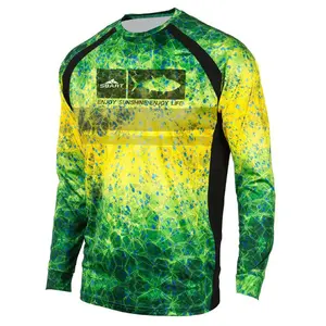 SBART新款设计快干钓鱼衬衫UPF50 + 长袖钓鱼穿成人钓鱼运动衫