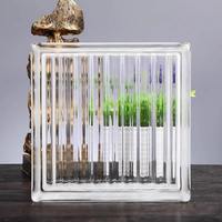 Bloc de verre architectural ajouré givré avec bulles de cristal, brique solide décorative pour salle de bain, cuisine, salon, hôtel