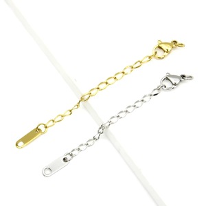 Stainless Steel Lobster Clasp Chain With Tail Tag 9mm Gold <b>Silver</b> For <b>Bracelet</b> Necklace Jewelry Extension <b>Adjustment</b> Chain - Product Image 3