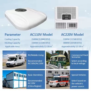 Aire Acondicionado de Techo de 1078W y 12000BTU con Ventilador sin Escobillas y Compresor Rotatorio Integrado con Bomba de Calor, Aire Acondicionado Montado en el Techo del Automóvil - Product Image 2