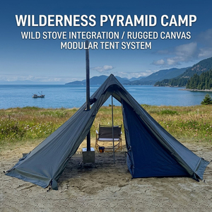 Carpa Piramidal Grande Oxford para Verano, Dos Habitaciones, Interior Doble, para 2 Adultos, con Orificio para Estufa, Impermeable, Equipo de Camping - Product Image 3