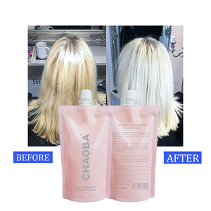 CHAOBA 400ml Crema Decolorante Profesional de Alta Calidad para Salón de Belleza, <span class=keywords><strong>Sin</strong></span> <span class=keywords><strong>Amarillo</strong></span>, Hasta 9 Niveles, Fórmula Suave, OEM, Marca Privada - Product Image 6