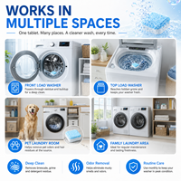 Tablettes nettoyantes moussantes pour lave-linge domestique, pour poils et taches d'animaux, nettoyage en profondeur, sans danger pour les machines à laver.