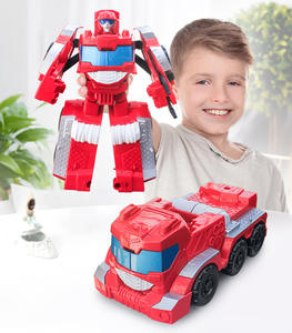 Xe Robot Mô Hình Cho Trẻ Em Đơn Giản Biến Dạng Lính Cứu Hỏa Đồ Chơi Với Ánh Sáng Chức Năng Quy Mô 1:5 Nhựa Đồ Chơi - Product Image 5