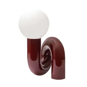 Lampe murale boule en verre de style italien Lampe de table noire Lampe de bureau rose Éclairage de bureau blanc - Product Image 4