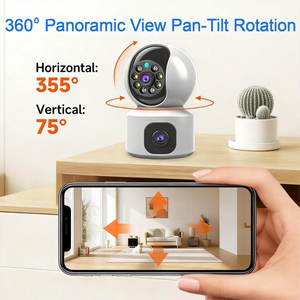 Caméra réseau intérieure sans fil, rotation à 355 degrés, CMOS, vision nocturne infrarouge, résistante à l'eau IP54, pour appartement, villa - Product Image 2