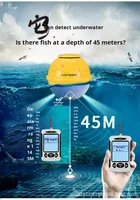 LUCKY Sonar de pêche sans fil portable, portée de détection de 0,7 à 45 m, fréquence de 125 kHz, matériau ABS, écran LCD, étanche IP68
