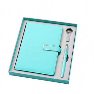 Custom A5 Luxury Refillable Stationery Notebook Pen Gift Set Umbrella Thermos Cup Business Note Book Leather <b>Journal</b> Gift Box - Product Image 1
