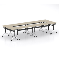 Meubles d'école au design moderne, bureau pliant avec roulettes mobiles, table pliante de bureau
