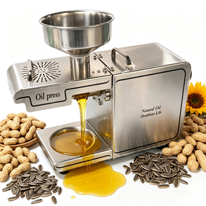 Máquina Prensa de <span class=keywords><strong>Aceite</strong></span> Automática Pequeña, Totalmente de Acero Inoxidable 304, para <span class=keywords><strong>Aceite</strong></span> de <span class=keywords><strong>Oliva</strong></span>, Sésamo, Almendras y Soja, Nueva HJ-P10 - Product Image 1
