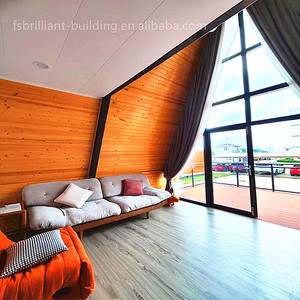 Kit de maison préfabriquée Tiny House prêt à expédier, imperméable, en bois, pour bureau, magasin, structure en acier, conception d'appartement, maison triangulaire - Product Image 4