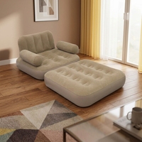 Haute qualité Portable gonflable Air chaise longue pliable en plastique matelas canapé pouf canapé pour chambre salon Camping plage