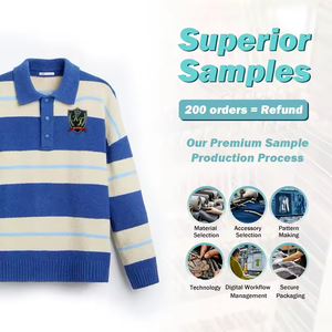 Streetlux Hiver Nouvelle Mode Europe et États-Unis Street POLO Chemise polo rayée en tricot pour homme - Product Image 3