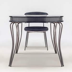 Mesa de Comedor Redonda Moderna Rosse de Mármol con Patas de Acero Inoxidable, Diseño Extensible, Capacidad para 6 Personas, Origen Turquía, Muebles para el Hogar - Product Image 5