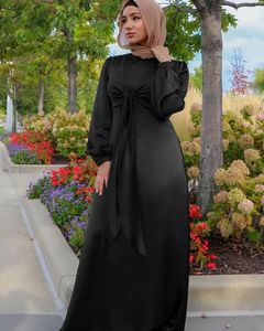 Satijn Bandage Abaya Dubai Turkije Hijab Moslim Indien Europäer Amerika anse Islam Kleding Afrikaanse Jurken Voor Vrouwen Ves - Product Image 3